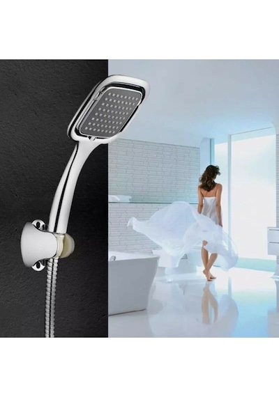 Siyah Kare Banyo Duş Seti Hortum Mafsal Ve Başlık Set Diğer
