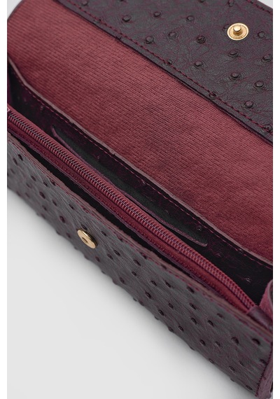 Shule Bags Sien Dokulu Kadın Cüzdan Bordo