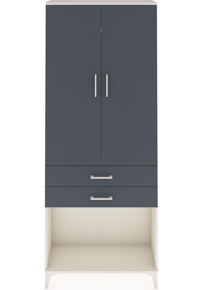 Arges Dolap 2 Raflı 2 Çekmeceli Tek Askılı 88x30x221 Aytaşı-antrasit Aytası