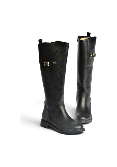 Fox Shoes Z973552209 Siyah Düz Tabanlı Kadın Çizme