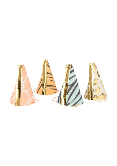 Meri Meri - Safari Party Hats - Safari Parti Şapkaları - 8'li Çok Renkli