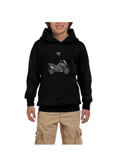 Zepplin Giyim Triumph Tiger Explorer Siyah Çocuk Kapşonlu Sweatshirt