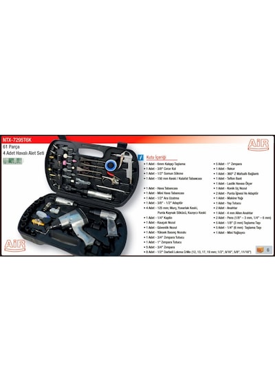 Ntairtools Havalı Alet Seti 61 Parça NTX-7295t6k