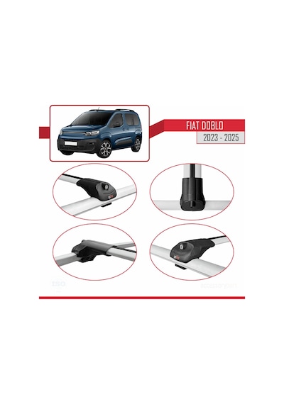 Fiat Doblo 3 2023 Ve Sonrası İle Uyumlu Ace-1 Ara Atkı Tavan Barı