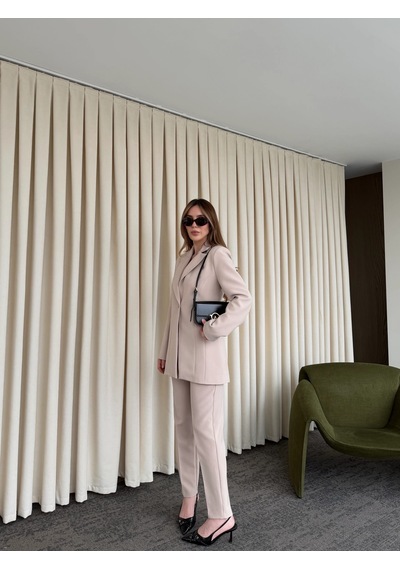 Laluvia Taş Belden Oturtma Blazer Ceket - 9684 Taş