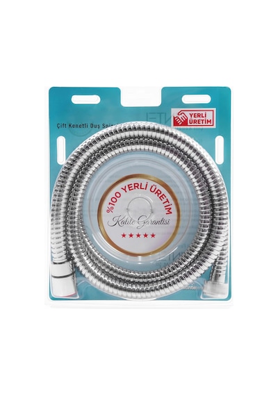 Çift Kenetli Duş Hortumu Spirali %100 Yerli - 1. Sınıf Kalitede 170cm Gri