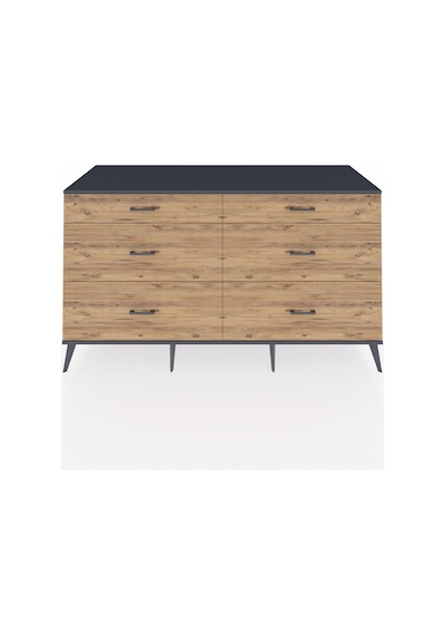 Kronos Konsol 6 Çekmeceli 176x59x99 Çam-antrasit/çam Antrasıt/atlas Çam - Atlas Çam
