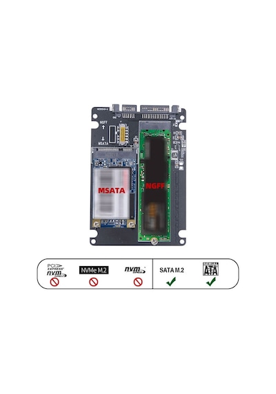 Sata 3 To M.2 Ngff Msata Ssd Çavirici Kart Sata M2 Dönüştürücü