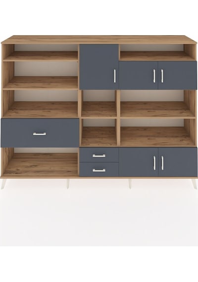 Hyperion Dolap 13 Raflı 3 Çekmeceli 5 Kapaklı 220x44x163 Çam-antrasit Antrasit - Atlas Çam Hyperion Dolap 13 Raflı 3 Çekmeceli 5 Kapaklı 220x44x163 Çam-antrasit Antrasit - Atlas Çam