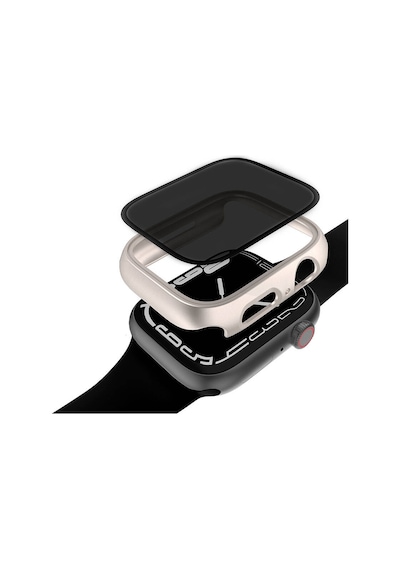 Apple Uyumlu  Watch 44 MM - Kasa Koruyucu Sert Pc Kasa Ve Privacy Hayalet Ekran Koruyucu Watch  Gard 32 - Şeffaf