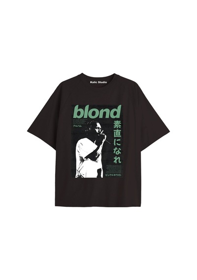 Kalic Studio Unisex Erkek Kadın Blond Frank Ocean Siyah T-shırt Franksiyah17