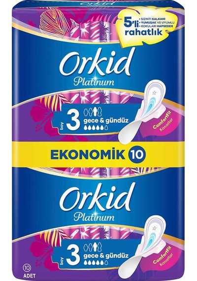 Orkid Platinum Ultra Gece Hijyenik Ped 10'lu
