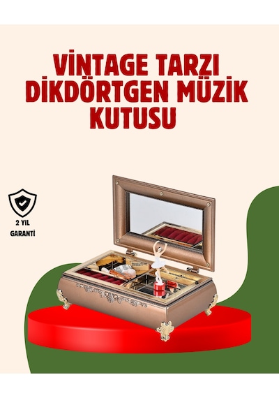 Mini & Midi Müzik Seti Piyano Şeklinde Balerinli Müzik Kutusu Takı Bölmeli Şık Model