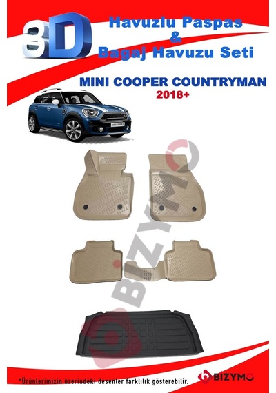 Mini Cooper Countryman 2018+ Bej Havuzlu Paspas Ve Bagaj Havuzu S 505221570