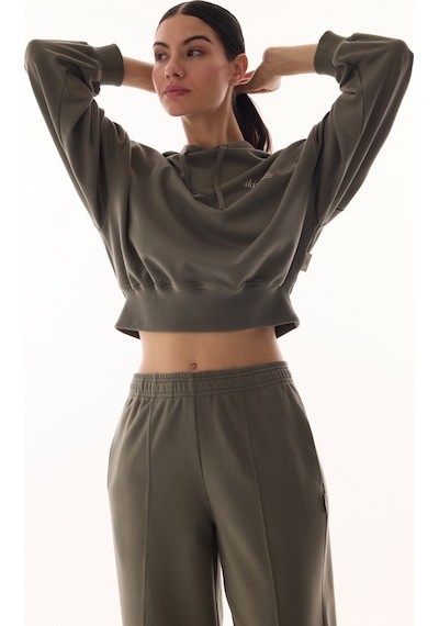 Penti Haki Kapüşonlu Crop Sweatshirt