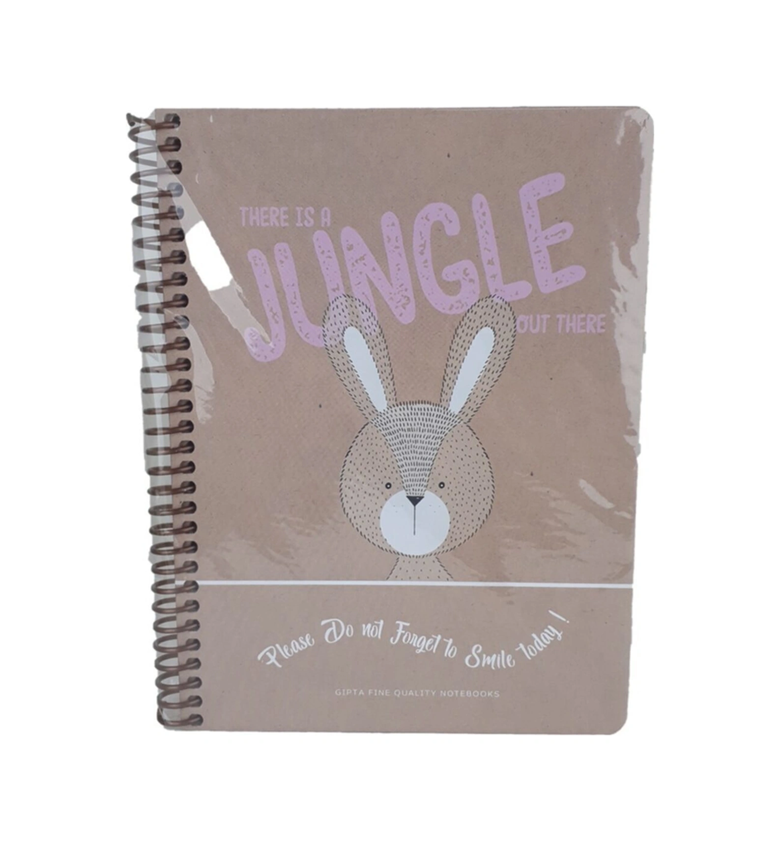 Jungle Out Spiralli 120 Yaprak Kareli Kapak Defter 19x26 Tavşan