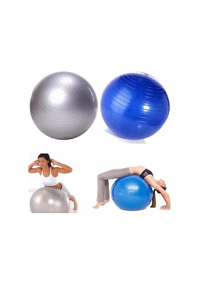 Pilates Topu Gri- Pompa Hediyeli 65 Cm