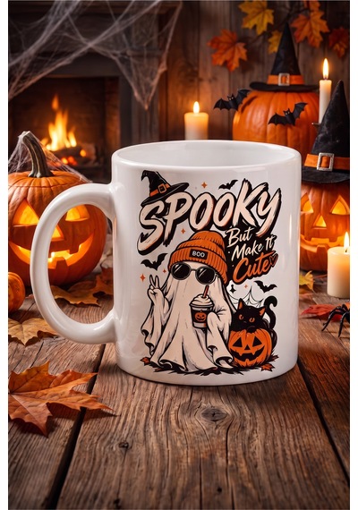 Özel Tasarım Kupa Bardak Halloween Spooky Konsept Baskılı Porselen Hediye Kupa Bardak