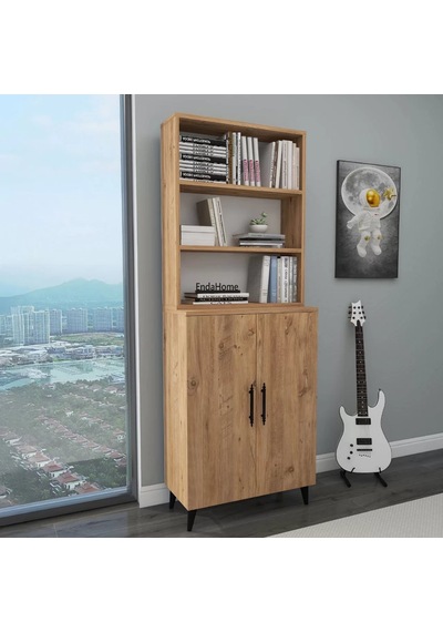 Reyo Home Oras 6 Raflı 2 Kapaklı Klasik Kitaplık Atlantik Çam