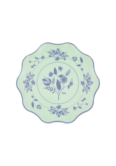 Meri Meri - Vintage Botanik Desenli Tabaklar - L - 8 Adet