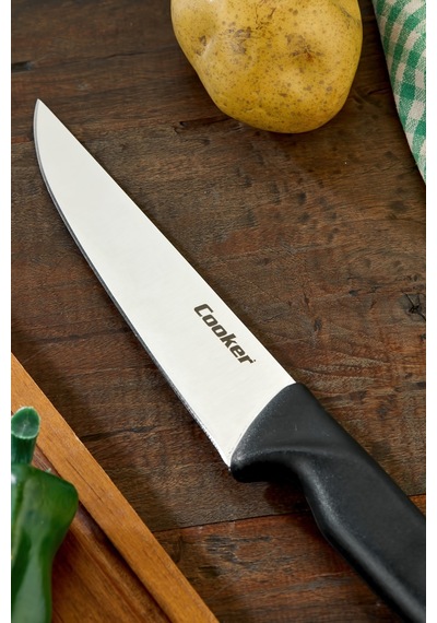 Cooker 31 Cm Paslanmaz Çelik Kasap Bıçağı Siyah Ckr4599