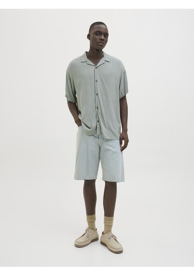 Jack & Jones Erkek Kısa Kollu Gömlek - Jeff - 12268443 Iceberg Green Çok Renkli