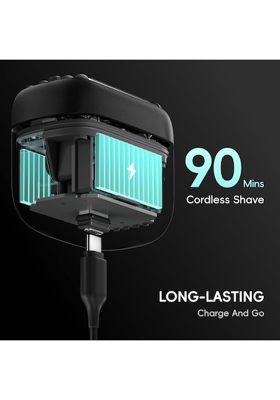 Mini 5 Tıraş Makinesi, Elektrikli Sakal Düzeltici, Elektrikli Tıraş Makinesi, Erkek, Islak Tıraş Makinesi, Ipx7 Su Geçirmez, Usb C İle Şarj Edilebilir, 100 Dakika Çalışma Süresi, Siyah
