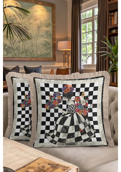 Retro Gothic Girl Motifli Saçaklı Yastık Kılıfı-sanatsal Figürlü Siyah Ekru Püsküllü Kırlent Kılıfı Fırtına Gece Mavisi Retro Gothic Girl Motifli Saçaklı Yastık Kılıfı-sanatsal Figürlü Siyah Ekru Püsküllü Kırlent Kılıfı Fırtına Gece Mavisi