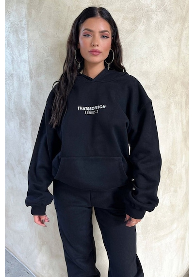 So Fetch Series 2 Eşofman Takımı Sweatshirt Jogger - Siyah Baskılı Oversize Şardonlu Kapüşonlu Siyah So Fetch Series 2 Eşofman Takımı Sweatshirt Jogger - Siyah Baskılı Oversize Şardonlu Kapüşonlu Siyah