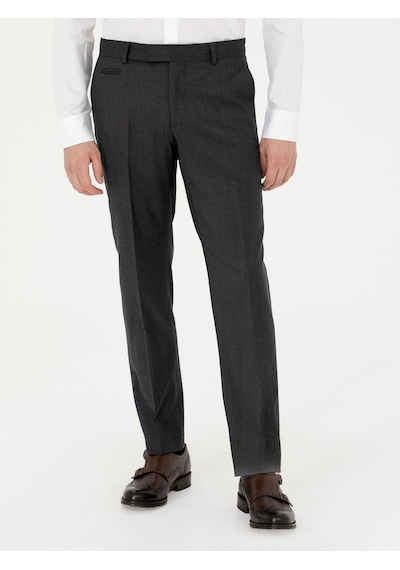 Cacharel Antrasit Slim Fit Yün Karışımlı Kumaş Pantolon Gri