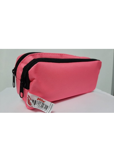 Stilo İki Bölmeli Pembe Kalem Çantası