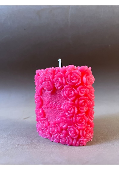 Novavita Yenihayat Sevgililer Günü Yılbaşı İçin Love Yazılı Mum Pembe