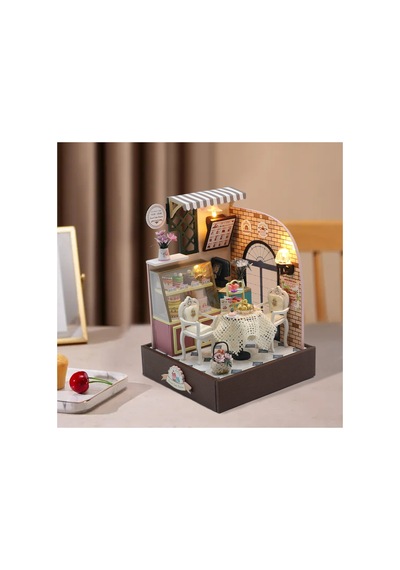 Led Işıklandırmalı Maket Ev 3d Puzzle Ahşap Minyatür Maket Kiti Dıy Kendin Yap