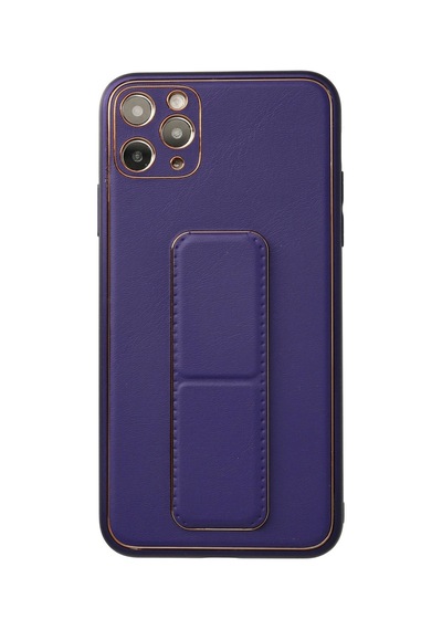 Apple İphone 11 Pro Max Kılıf Coco Deri Standlı Kapak - Mor 0.2M-Çok Renkli