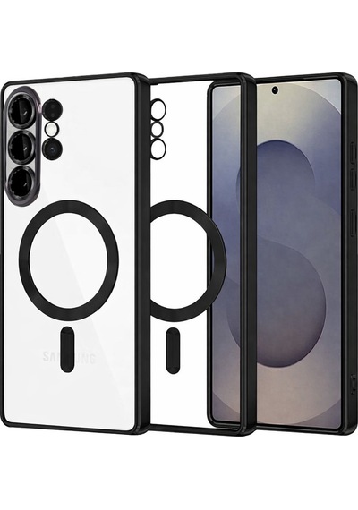 Samsung Galaxy S26 Ultra Uyumlu Kılıf Kamera Lens Koruyuculu Magsafe Özellikli Telefon Kılıfı Kapak Siyah