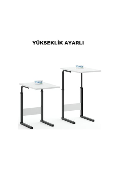 Yükseklik Ayarlı Hasta Yemek Masası Laptop Yatak Sehpası Koltuk Masası Siyah