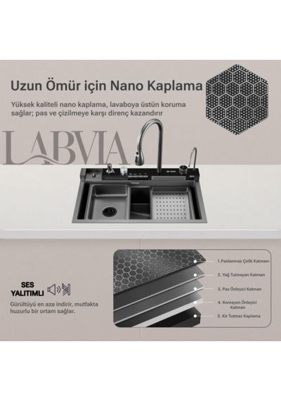 Labvıa Dijital Akıllı Eviye Seti Antrasit Gri