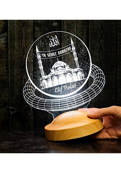 Ayrex Özel Isim Soyisim Ve Mahya Yazısı Yazılabilen Camii 3d Led Lamba Diğer