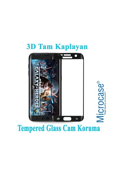 Microcase Samsung Uyumlu Galaxy S7 Edge 3D Curved Tam Kaplayan Tempered