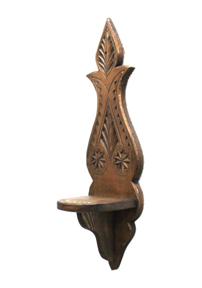 Ahşap Oymalı Lambalık Raf