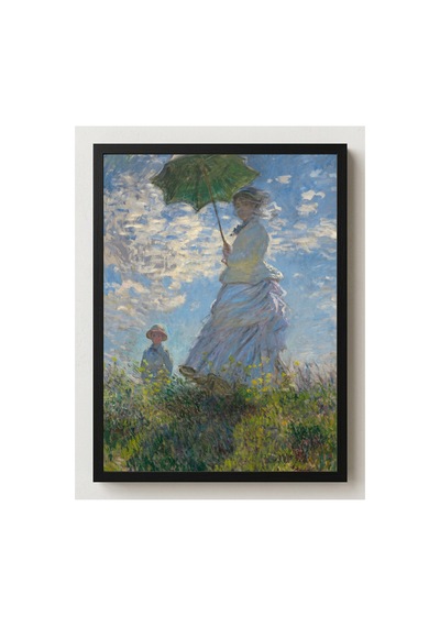 Monet Şemsiyeli Kadın, Madam Monet Ve Oğlu Çerçevesiz Poster 30x42 Cm A3 Tablo Empresyonist
