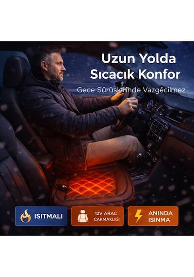 Coofbe Tüm Araçlara Uyumlu 12w Araç Koltuk Isıtma Minderi 65 C Araç Koltuk Isıtmalı Koltuk Kılıfı 1