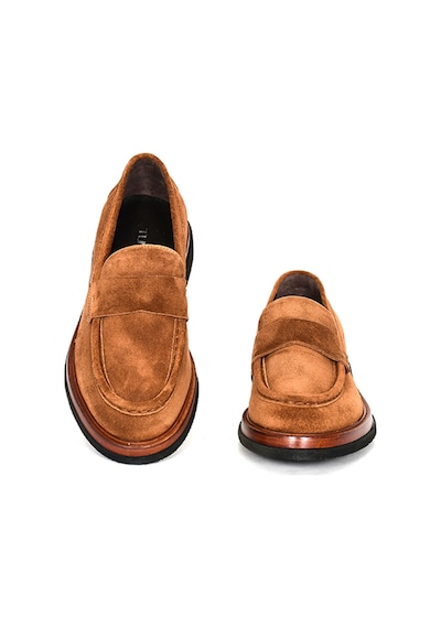Tuna Hakiki Süet Deri Kahverengi Loafer Erkek Ayakkabı 39-44 No - 3524 Kahverengi