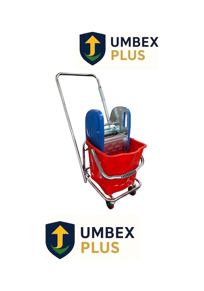 Umbex Tek Kovalı Çelik Presli Krom Temizlik Arabası Paspas Arabası Temizlik Seti + Islak Mop Seti.
