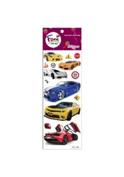 Face Sticker Renkli 3d Kabartma Araba Fc-176