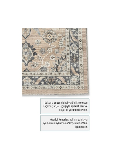 Dekoratif Halı Kaymaz Taban Leke Tutmaz Yıkanabilir Kilim Özel Ölçü Salon Halısı 3026