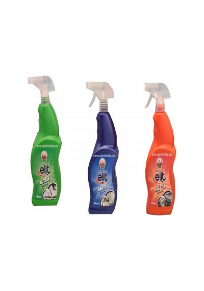 Elit Mutfak + Banyo + Yağ Çöz Yüzey Temizleyici Sprey 3 x 1 L