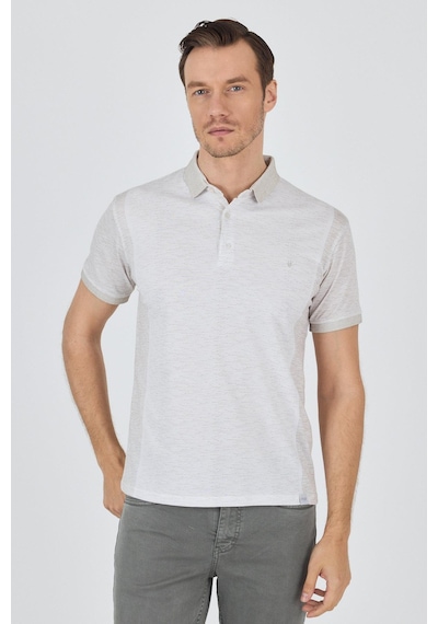 Kısa Kol Baskılı Pike Polo Yaka Cepsiz Slim Fit Tişört 1011250167 Bej
