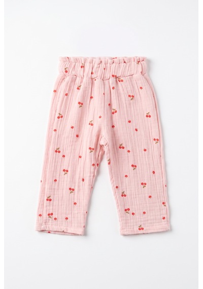Tiffany Baby & Kids Müslin Cherry Vibe Tasarımlı Tek Alt Ekru