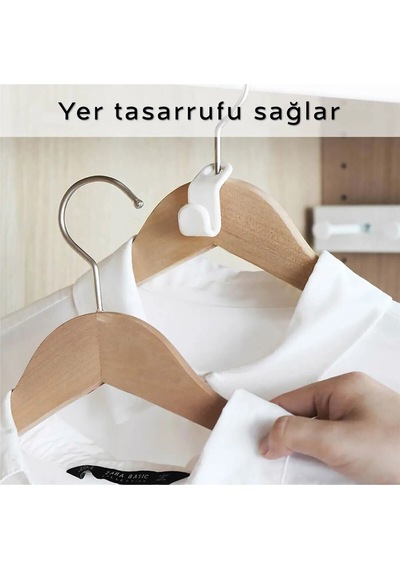 5 Adet Elbise Askısı Bağlantı Kancası Yer Tasarrufu Sağlayan Askı Plastik Pembe Cn Diğer